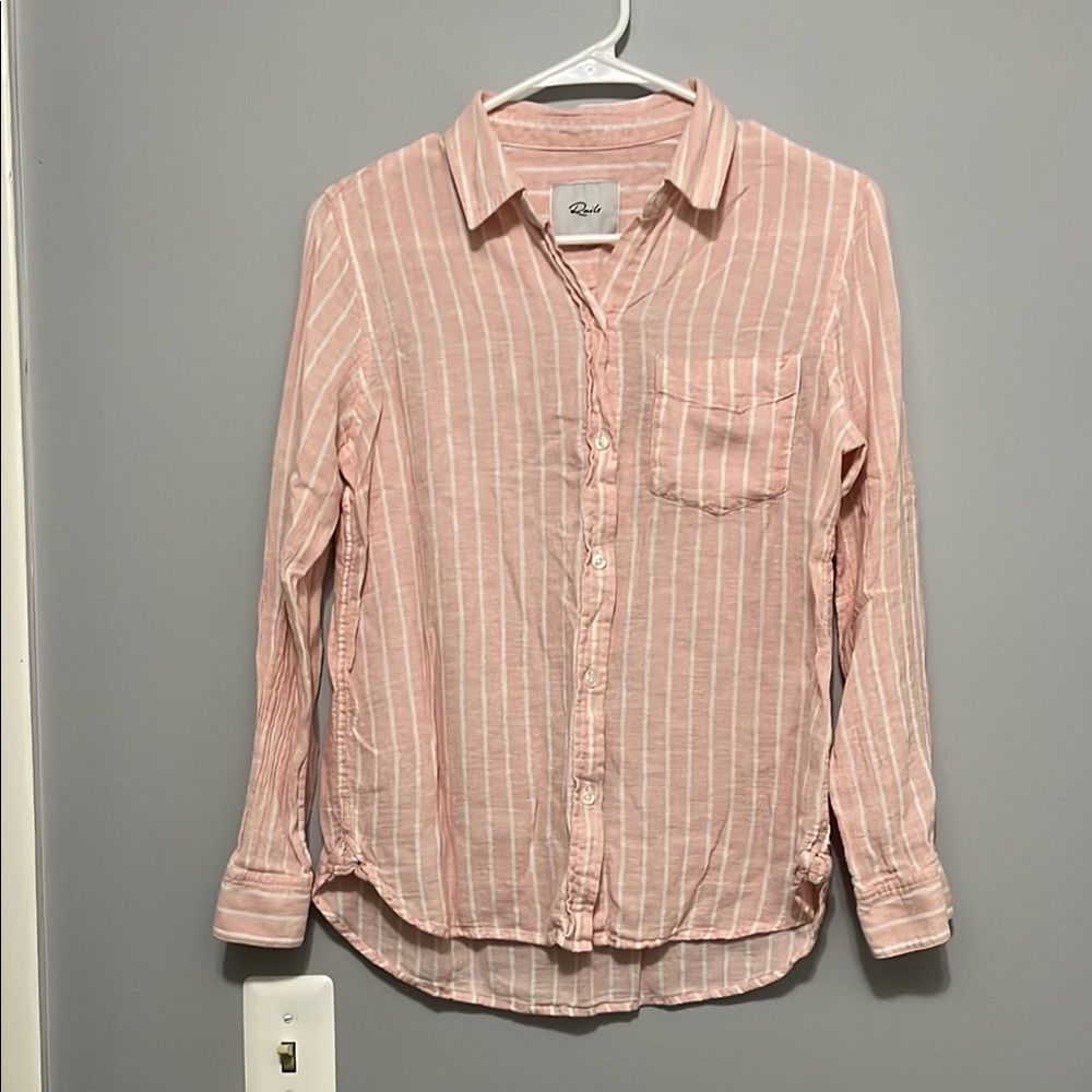 Rails Pink Striped Button-Up Shirt